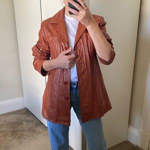 Vintage leather jacket in tan